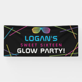 Banderoles Neon Sweet 16 Anniversaire Glow Party
