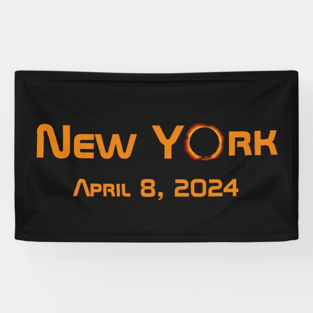 Banderoles New York 2024 Éclipse solaire totale (Horizontal)