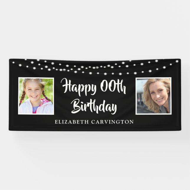 Banderoles N'Importe Quel Anniversaire Alors Et Maintenant Ph (Horizontal)