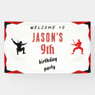 Banderoles Ninja Boy's Birthday Party Bienvenue