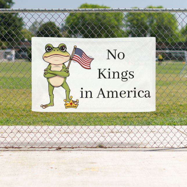 Banderoles No Kings in America Anti-Trump Protest  (En situation)