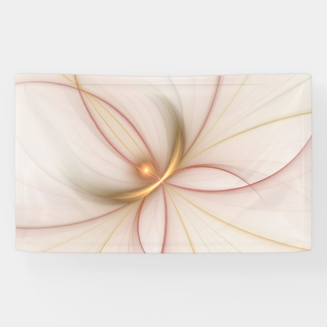 Banderoles Noble Cuivre Et Or Abstrait Art Fractal Moderne (Horizontal)