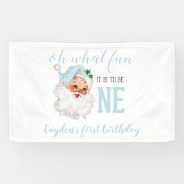 Banderoles Noël Blue Père Noël premier anniversaire
