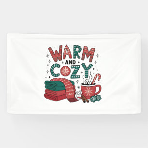 Banderoles Noël chaud et cosy, chocolat chaud de Noël 