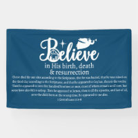 Noël Croire En Jésus Nativité Bleu Blanc