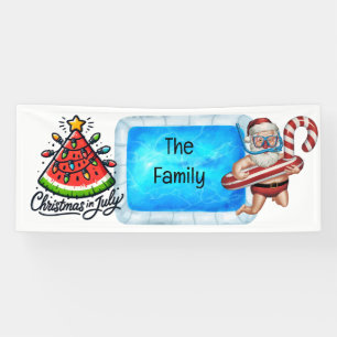 Banderoles Noël du Père Noël en juillet Pool Party