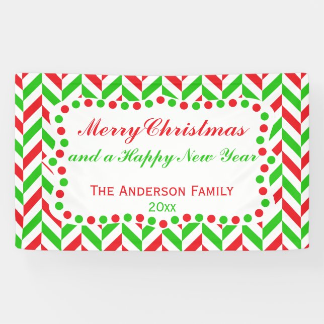 Banderoles Noël rouge et blanc (Horizontal)