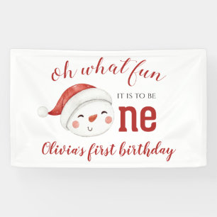 Banderoles Noël Snowman premier anniversaire