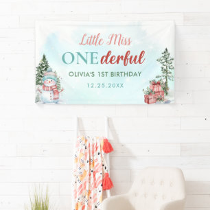 Banderoles Noël Snowman premier anniversaire