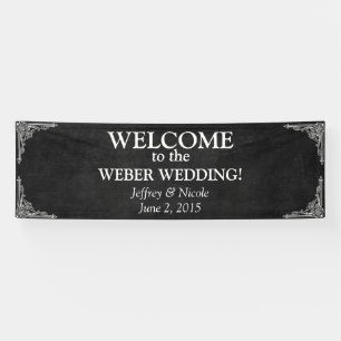 Banderoles Noir Chalkboard Rustique Blanc Flourds Mariage