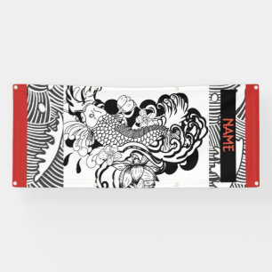 BANDEROLES NOM CUSTOMISÉ PAR POISSONS JAPONAIS EXTÉRIEURS DE