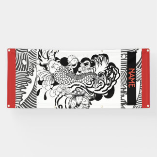 BANDEROLES NOM CUSTOMISÉ PAR POISSONS JAPONAIS EXTÉRIEURS DE