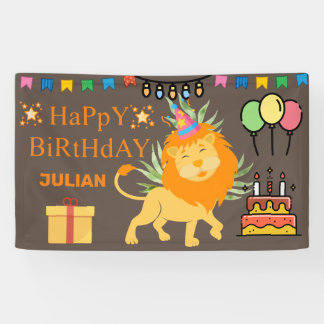 BANDEROLES NOM D'ANNIVERSAIRE PERSONNALISÉ FORÊTS À THÈME DE