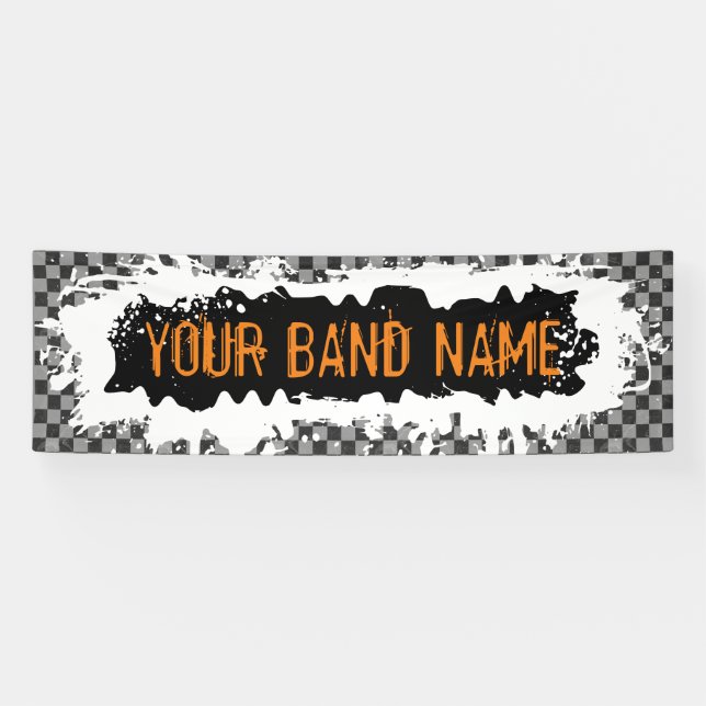Banderoles Nom de bande personnalisé Merch Punk Rock Show Gig (Horizontal)
