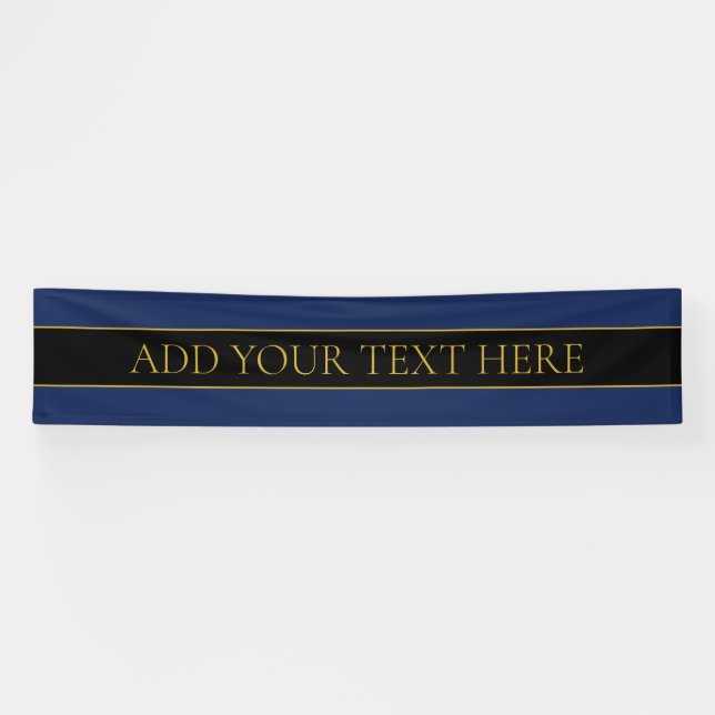 Banderoles Nom de famille ou nom commercial Marine Blue & Gol (Horizontal)