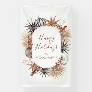 Banderoles Nom de famille rustique et terreux pour les fêtes