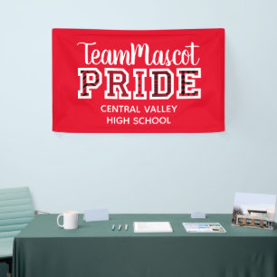 Banderoles Nom de la mascotte Red School Pride
