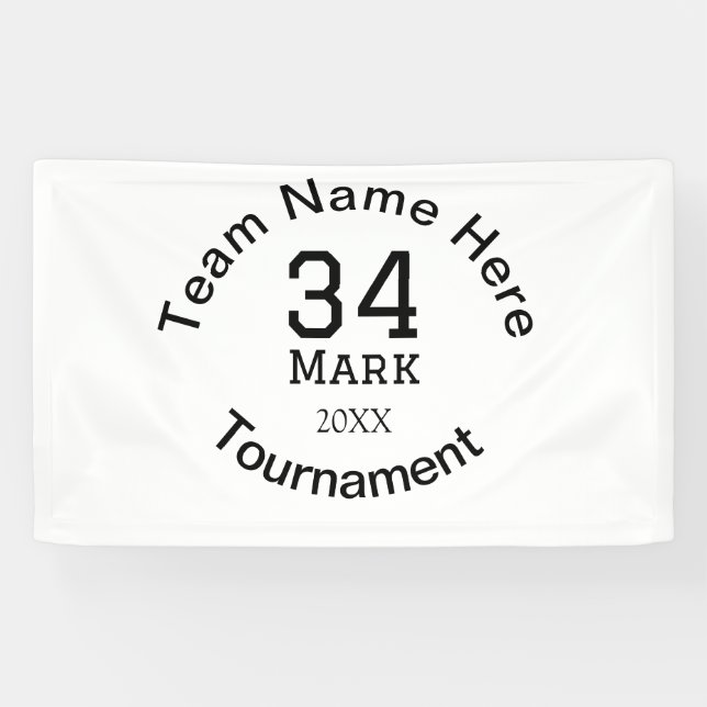 Banderoles Nom de l'équipe ici ajouter nom tournoi année text (Horizontal)