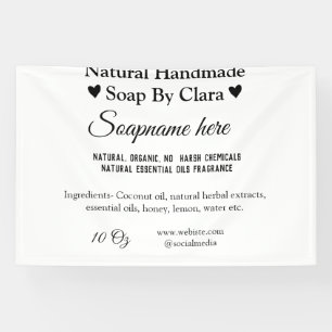 Banderoles nom du savon poids site web ingrédients détails te