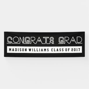 Banderoles Nom et année du diplômé   de Congrats