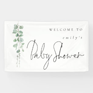 Banderoles Nom Eucalyptus Bienvenue au Baby shower