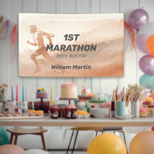 Banderoles Nom personnalisé 1ST Marathon-Post Marathon Party