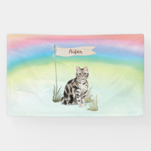 Banderoles Nom personnalisé American Short cheveux Pet Cat