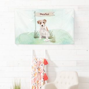Banderoles Nom personnalisé Fil Haired Jack Russell Chien de 