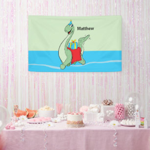 Banderoles Nom Personnalisé, Garçon, Dinosaure Anniversaire