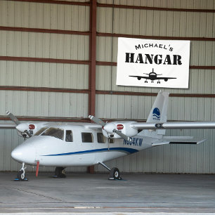 Banderoles Nom personnalisé Hangar Avion Pilote Aviation