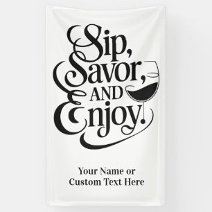 Banderoles Nom personnalisé / Texte Sip, Savourez, Profitez