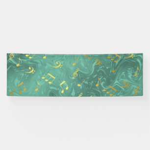 Banderoles notes de musique dorées dans l'essence