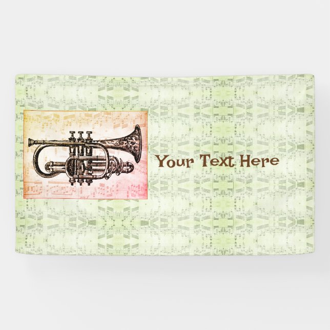 Banderoles Notes de trompette et de musique (Horizontal)