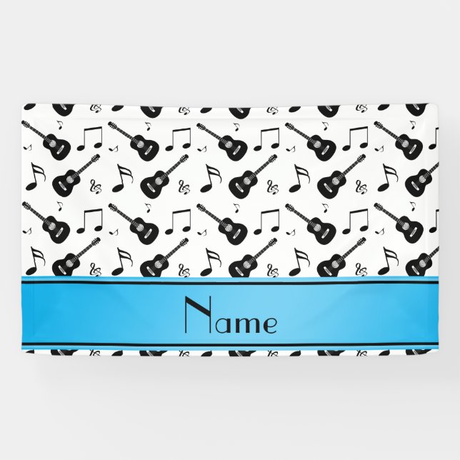 Banderoles Notes noires blanches nommées faites sur commande (Horizontal)