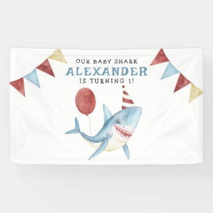 Banderoles Notre Baby Shark 1er Anniversaire Sous La Mer