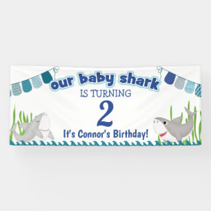 Banderoles Notre Bébé Requin Ajouter Votre Âge Enfant Anniver