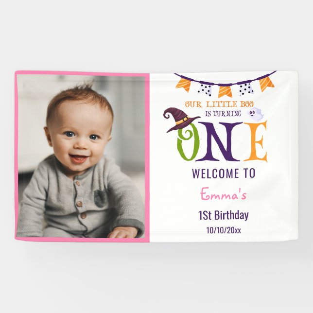 Banderoles Notre Petit Boo Turner Un, Halloween 1Er Anniversa (Horizontal)