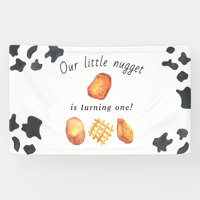 Banderoles Notre Petit Nugget devient un Anniversaire de enfa (Horizontal)