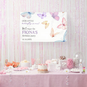 Banderoles Notre petit papillon Fille du 1er anniversaire Bie