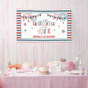 Banderoles Notre petit pétard 1er anniversaire Firecracker