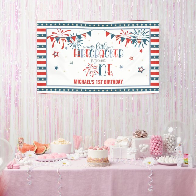 Banderoles Notre petit pétard 1er anniversaire Firecracker (Fête)