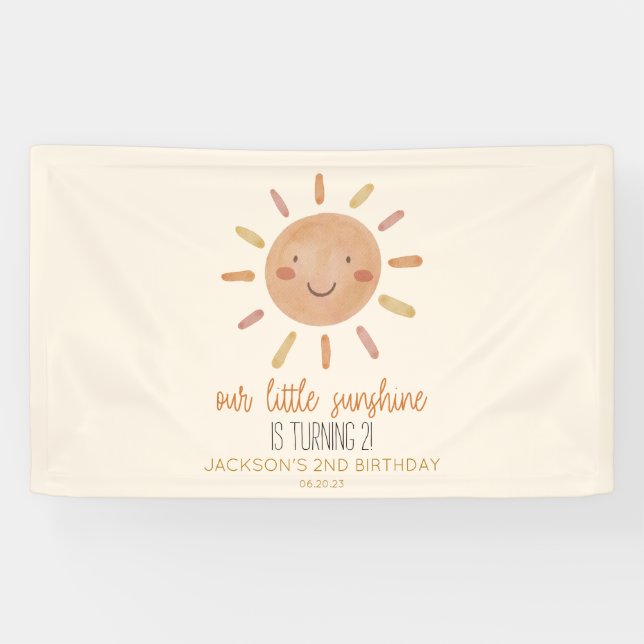 Banderoles Notre Petit Soleil Jaune Jaune Anniversaire (Horizontal)