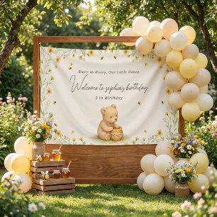 Banderoles Nounours Ours Floral Bébé Anniversaire