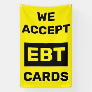 Banderoles Nous Acceptons Cartes EBT Confort Magasin Wall