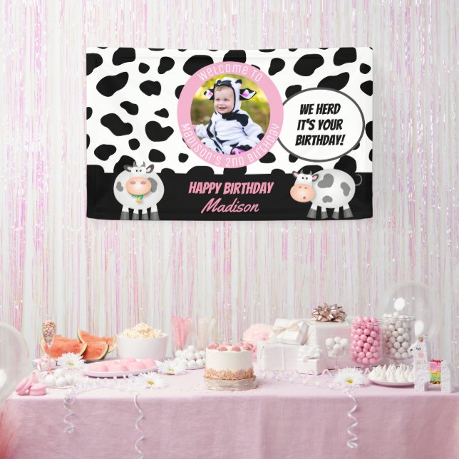 Banderoles Nous avons Herd C'est votre vache d'anniversaire B (Fête)
