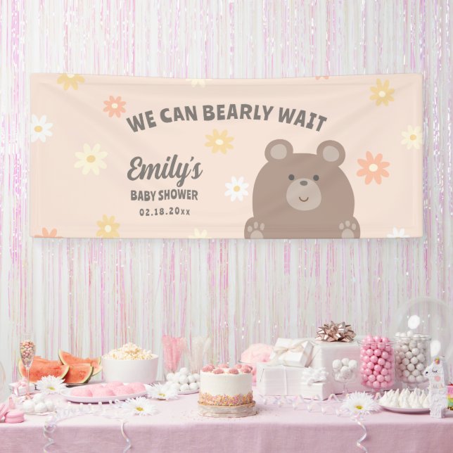 Banderoles Nous pouvons attendre avant Floral Girl Baby showe (Fête)