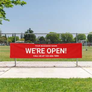 Banderoles Nous sommes Open Bold Red Business