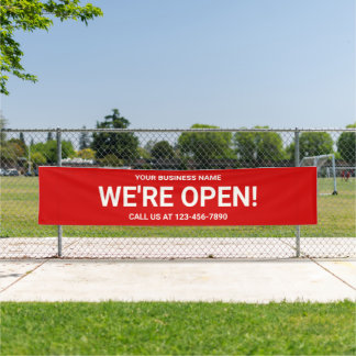 Banderoles Nous sommes Open Bold Red Business