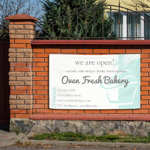 Banderoles Nous sommes Ouvert Boulangerie de Cupcakes Vert Me