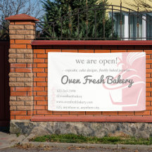 Nous sommes ouverts Boulangerie de Cupcake rose En